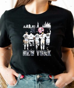 New York Yankees Skyline Players Signatures TShirts