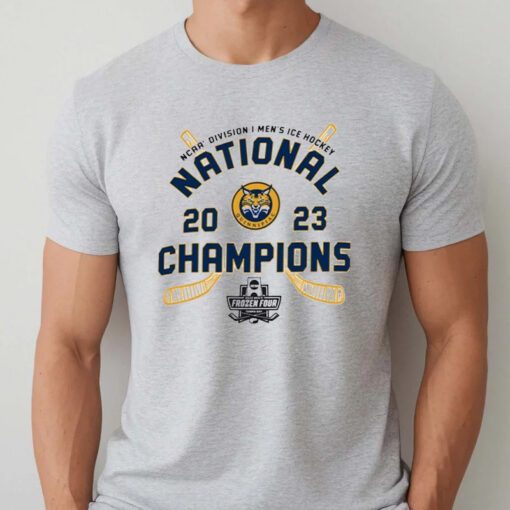 Quinnipiac Bobcats Champion 2023 Ncaa Men’s Ice Hockey National Champions Locker Room TShirt