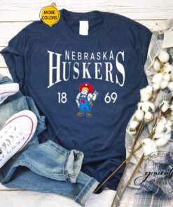 Scarlet Nebraska Huskers Along The Shadow Tri blend T Shirts