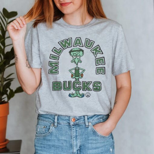 SpongeBob Squidward X Milwaukee Bucks T-Shirt