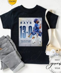 Tampa Bay Rays 13 – 0 Rays tie best MLB staer since 1885 t shirt