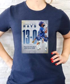 Tampa Bay Rays 13 – 0 Rays tie best MLB staer since 1885 t shirts