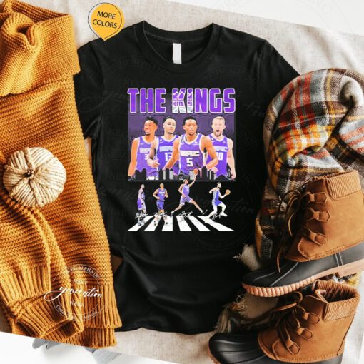 The Kings Malik Monk Keegan Murray Deaaron Fox And Domantas Sabonis Abbey Road Signatures T Shirt