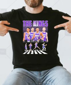 The Kings Malik Monk Keegan Murray Deaaron Fox And Domantas Sabonis Abbey Road Signatures T Shirts