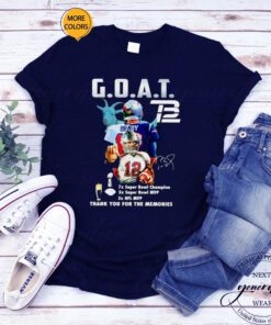 Tom Brady GOAT NFL MVP thank you for the memories signature t shirts