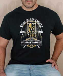 Vegas Golden Knights 2023 Pacific Division Champions city skyline T Shirt