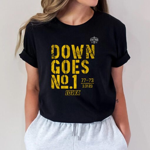 iowa basketball down goes no 1 t-shirts