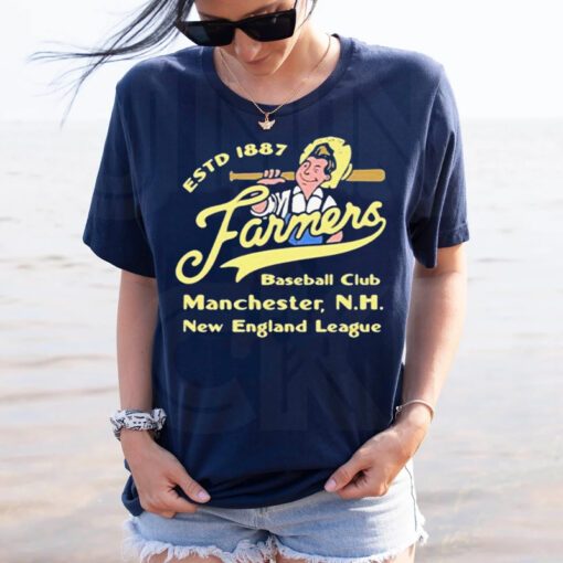 manchester Farmers New Hampshire Vintage Defunct Baseball Teams Shirt