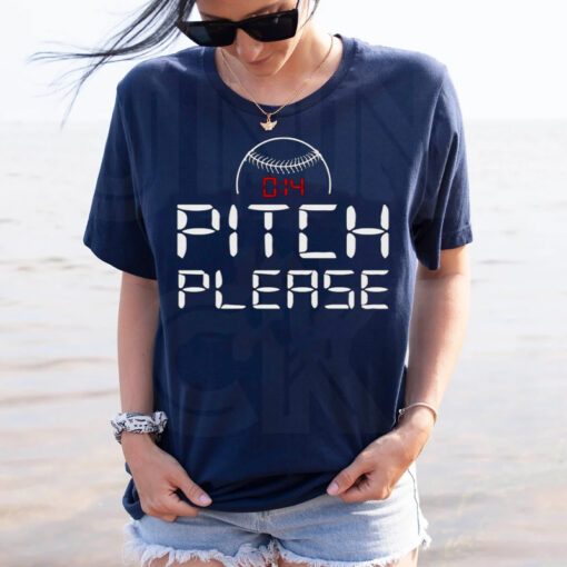pitch please pitch clock baseball shirt