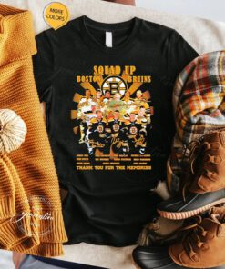 squad up Boston Bruins thank you for the memories signature T-shirts
