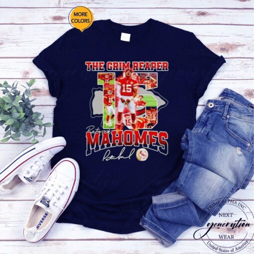 the grim reaper Patrick Mahomes KC Chiefs signature tshirt