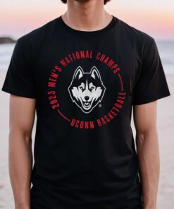 uconn mens national championship circle text t-shirt