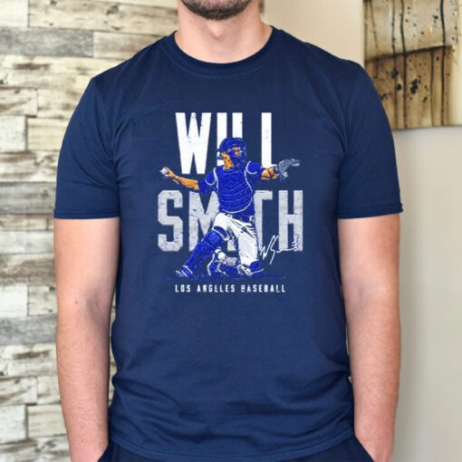 will Smith Los Angeles Dodgers baseball name blocks tshirt