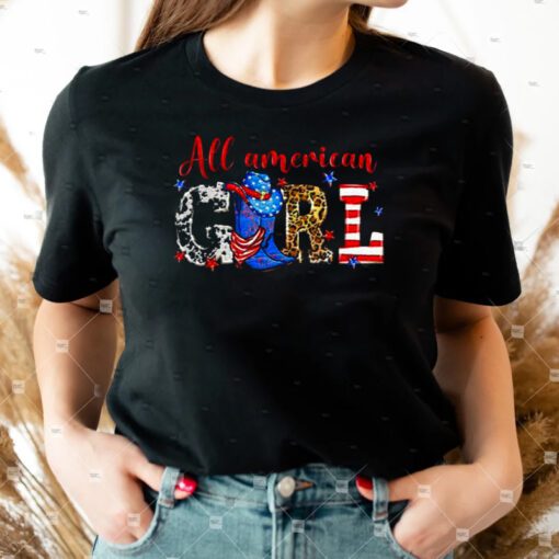 All American Girl Cowgirl Boots 4th Of July T Shirt