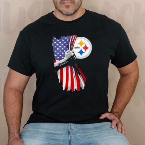 American flag Pittsburgh Steelers t shirts
