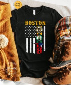 Boston City Of Champion American Flag T Shirt