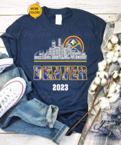 Denver Nuggets players names city skyline 2023 champions shirts