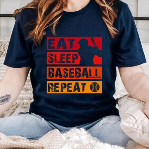 Eat sleep Baseball repeat vintage shirts