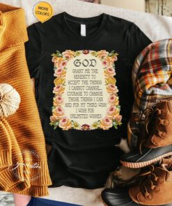 God Grant Me The Serenity To Accept The Things Serenity Prayer T Shirt