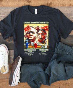 Legend are never forgotten Notorious B.I.G 1972 – 1997 and Tupac Shakur 1971 – 1996 signature t shirt