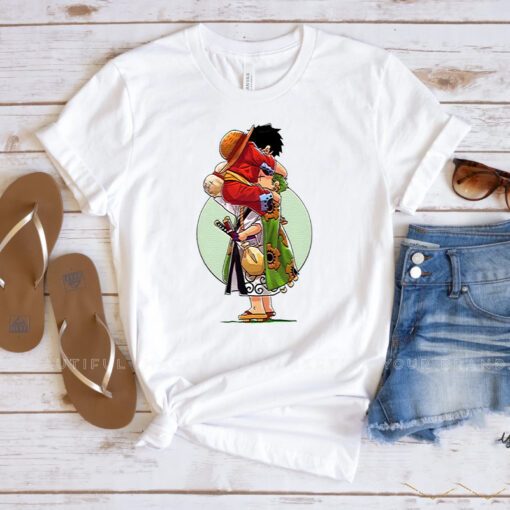 Luffy And Zoro Funny Friends One Piece Male Characters shirts