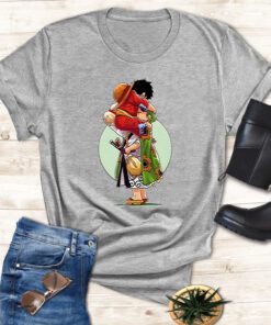 Luffy And Zoro Funny Friends One Piece Male Characters t shirt