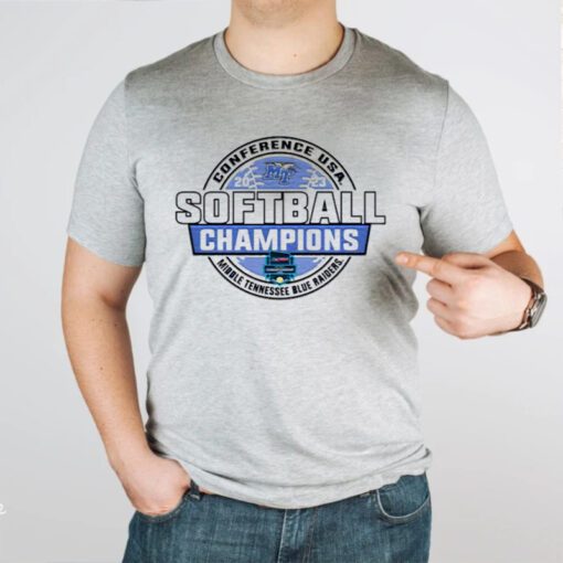MTSU Blue Raiders 2023 NCAA C USA Softball Conference Tournament Champions TShirts