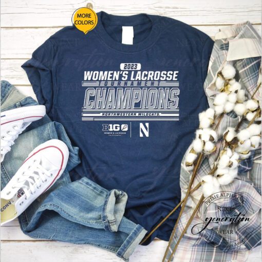 Northwestern Wildcats 2023 Big Ten Women’s Lacrosse Tournament Champions T Shirt