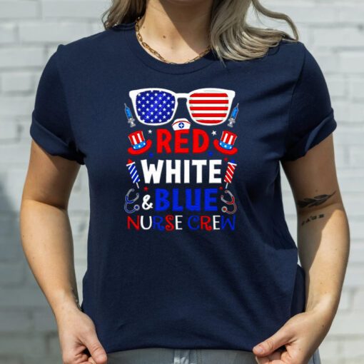 Nurse red white and blue Nurse crew t shirt