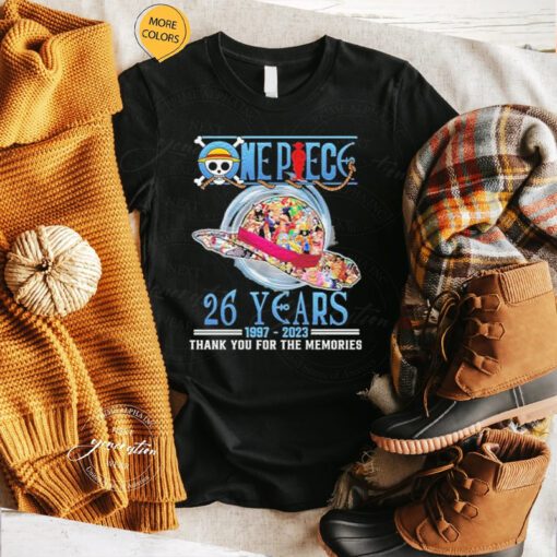 One Piece 26 Years 1997 2023 thank You for the memories signatures 2023 t shirt