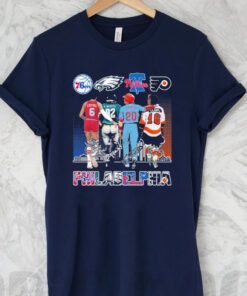 Philadelphia Skyline Sport Teams Erving R. White Schmidt And Clarke Signatures T Shirt