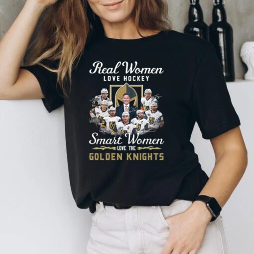 Real Women Love Hockey Smart Women Love Vegas Golden Knights T Shirt