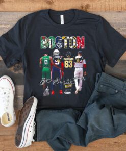 Tatum Marchand Boston Celtics New England Patriots Boston Bruins and Boston Red Sox signatures t shirt