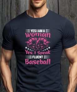 Yes I am a woman yes I speak fluent baseball helmet shirt