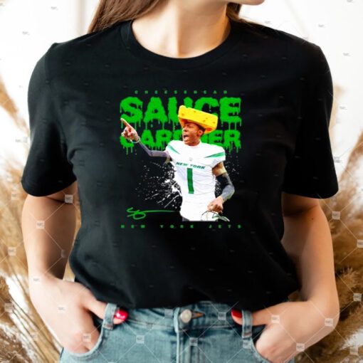 sauce Gardner New York Jets cheesehead t shirt