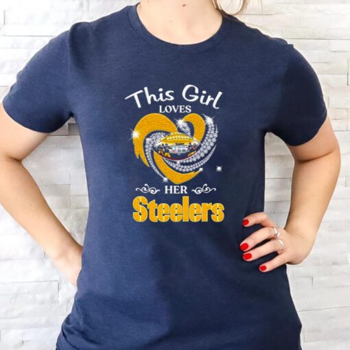 2023 Pittsburgh Steelers This Girl Loves Her Steelers Heart Diamond Shirts