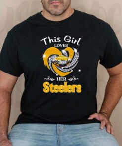 2023 Pittsburgh Steelers This Girl Loves Her Steelers Heart Diamond T Shirt