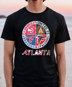 Atlanta Braves Atlanta Falcons Atlanta Hawks Atlanta United Fc Logo 2023 TShirt