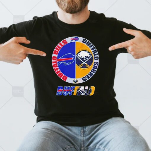 Buffalo Bills and Buffalo Sabres Logo Team Sport T Shirts