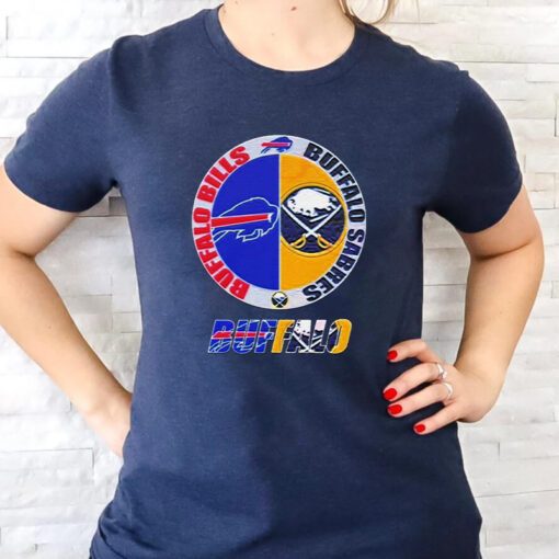 Buffalo Bills and Buffalo Sabres Logo Team Sport TShirt