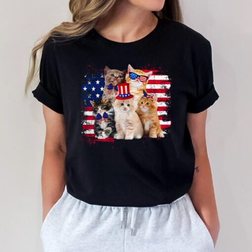 Cat Patriotic USA Cat Lovers Cat Moms 4th July Shirts