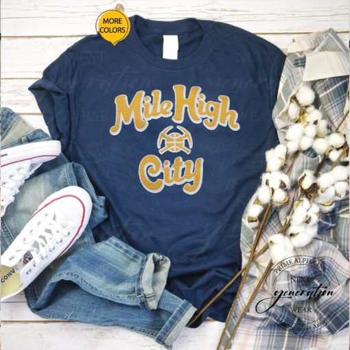 Denver Nuggets Mile High City Crewneck Shirts