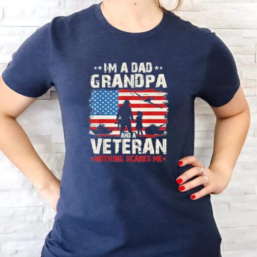 I’m A Dad Grandpa And A Veteran Grandpa Fathers Day Shirts