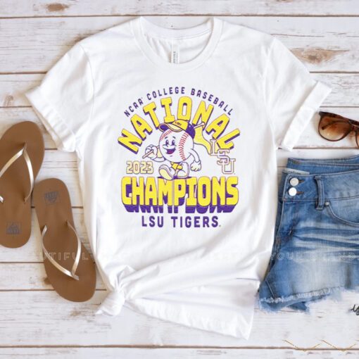 LSU Tigers Unisex 2023 NCAA Men’s Baseball College World Series Champions Cartoon T Shirts