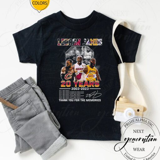 Lebron James 20 Years 2003 2023 Champions Thank You For The Memories T Shirt