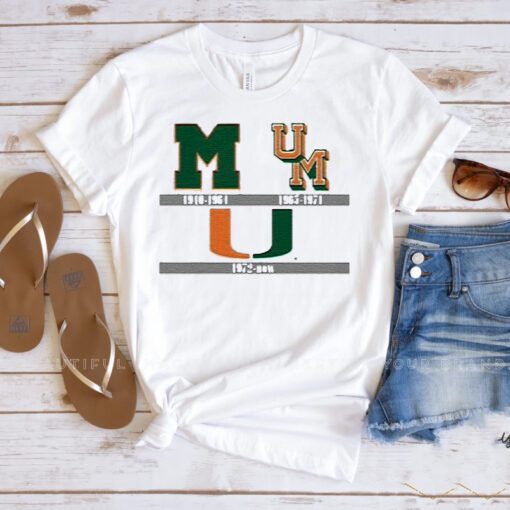 Miami Hurricanes 19401964 And 19651971 And 1972 Now T Shirt