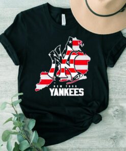 New york yankees logo american flag t shirt