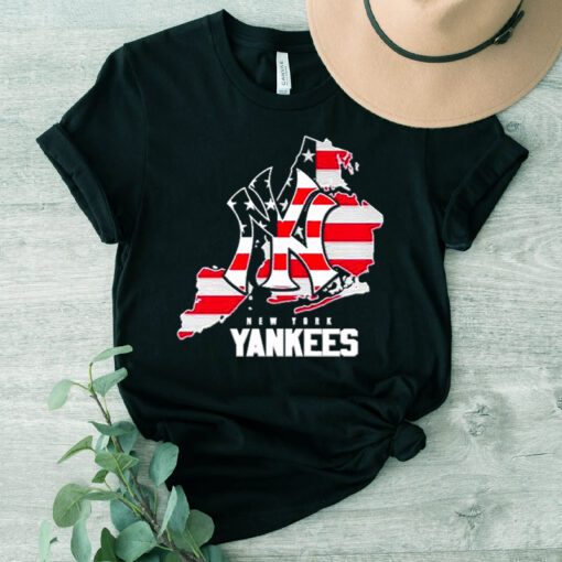 New york yankees logo american flag t shirt