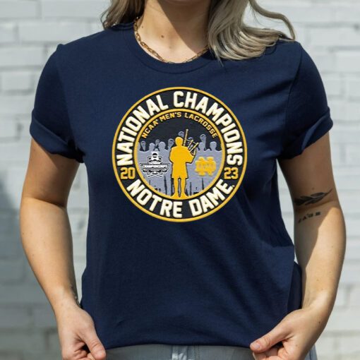 Notre Dame Fighting Irish 2023 NCAA Men’s Lacrosse National Champions Bagpiper T Shirt