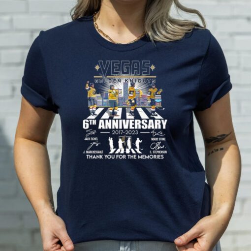 Vegas Golden Knights abbey road 6th anniversary 2017 2023 thank you for the memories signatures shirts